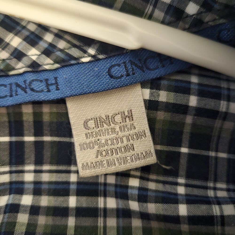 Cinch Button Down Shirt Long Sleeve Men's Large Cotton Plaid Cowboy Western - Picture 6 of 6